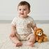 Juniors Round Neck Short Sleeve Romper with Pocket - White / 12-18 mths