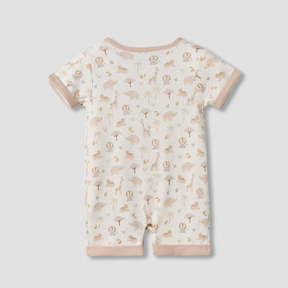 Juniors Round Neck Short Sleeve Romper with Pocket