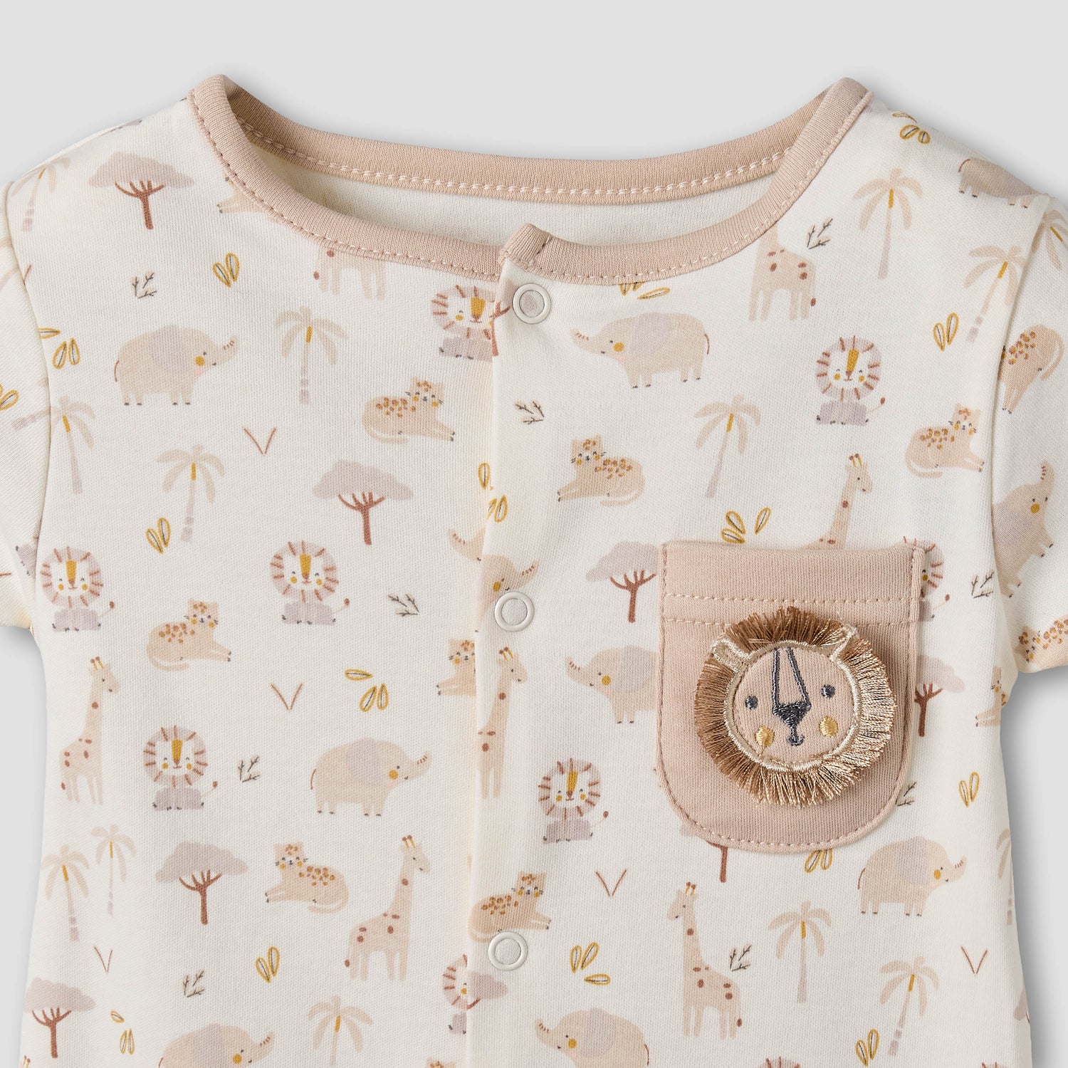 Juniors Round Neck Short Sleeve Romper with Pocket