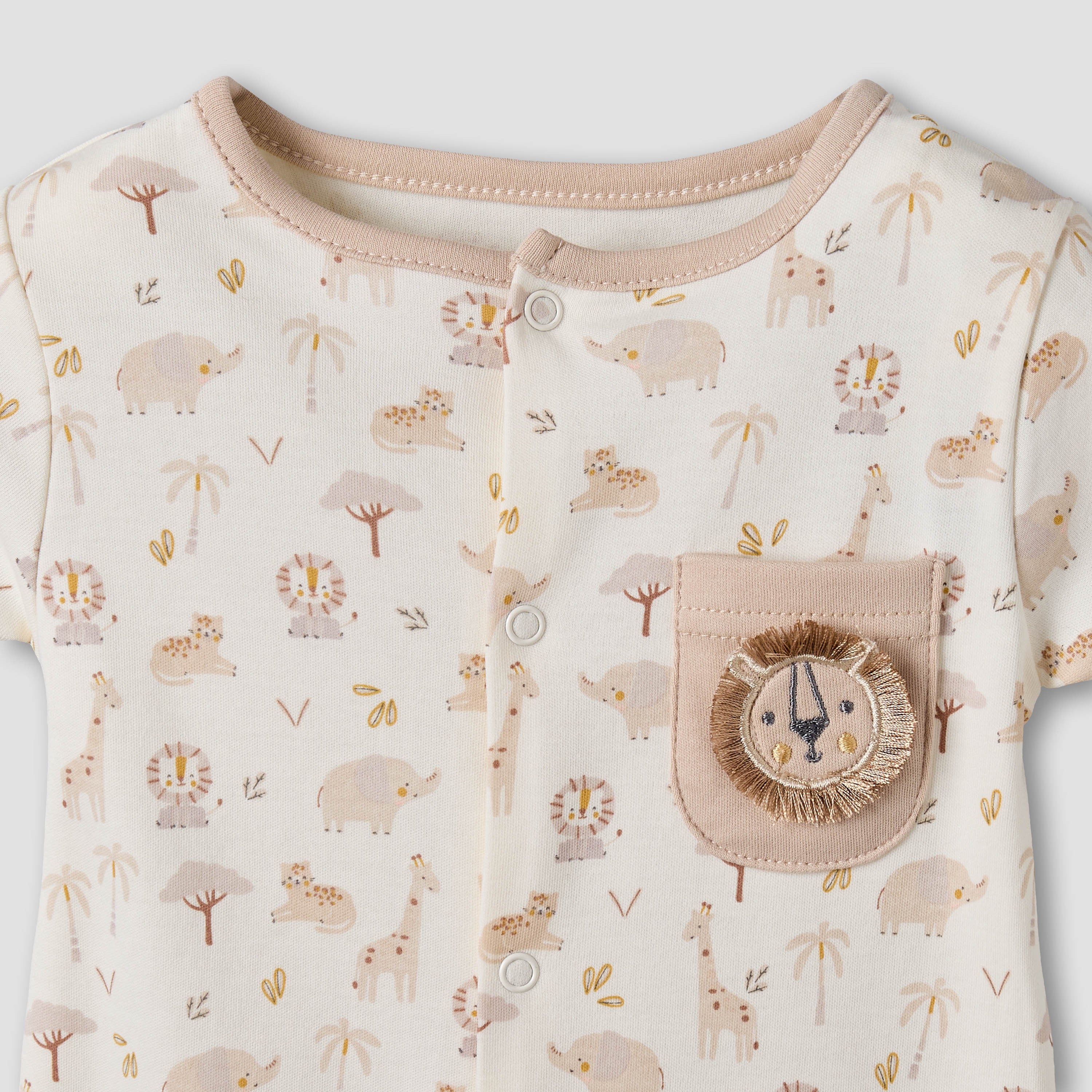 Juniors Round Neck Short Sleeve Romper with Pocket