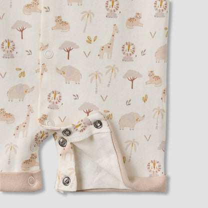 Juniors Round Neck Short Sleeve Romper with Pocket