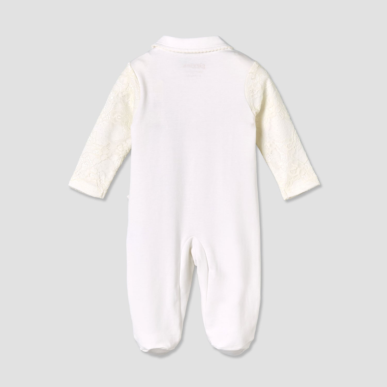 Giggles Peter Pan Collar Long Sleeves Sleepsuit with Lace Bolero Jacket Detail