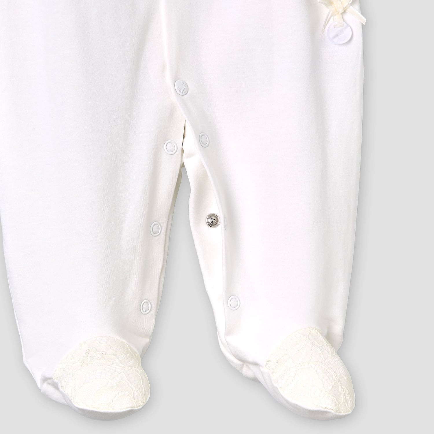Giggles Peter Pan Collar Long Sleeves Sleepsuit with Lace Bolero Jacket Detail