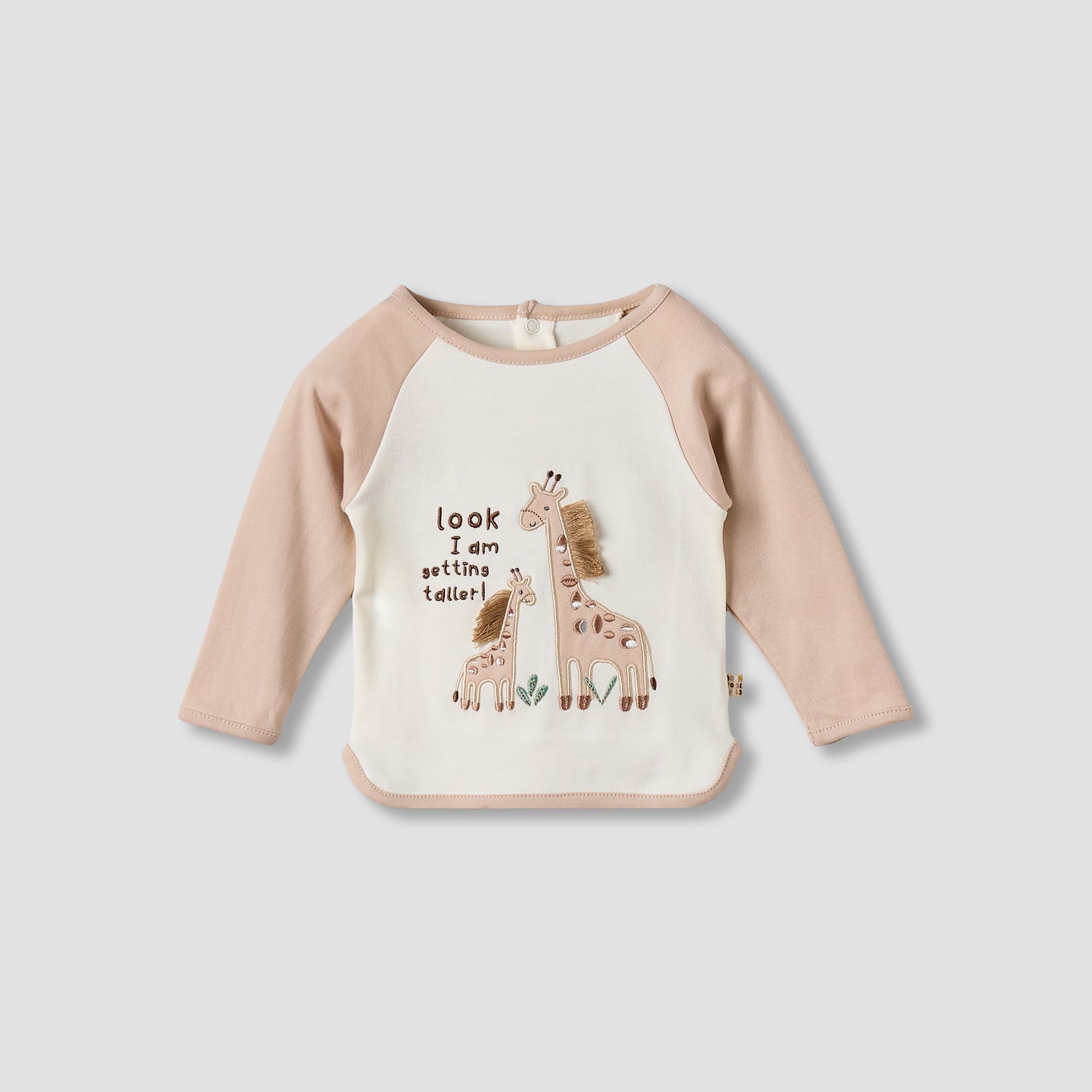 Juniors Cotton Long Sleeves Pyjama Set with Giraffe Applique