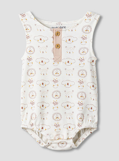 Juniors Round Neck Sleeveless Bodysuit with Snap Button Closure-baby-boys-clothing-bodysuits-image-1