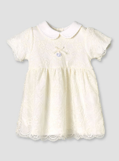 Giggles Peter Pan Collar Short Sleeves A-line Dress with Lace Detail-baby-girls-clothing-dressesandjumpsuits-image-2