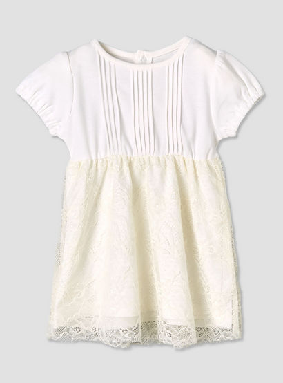 Giggles Round Neck Short Sleeves A-line Dress with Lace Detail-baby-girls-clothing-dressesandjumpsuits-image-2