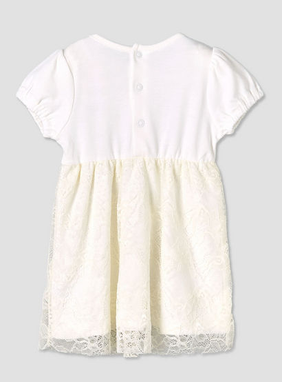 Giggles Round Neck Short Sleeves A-line Dress with Lace Detail-baby-girls-clothing-dressesandjumpsuits-image-3
