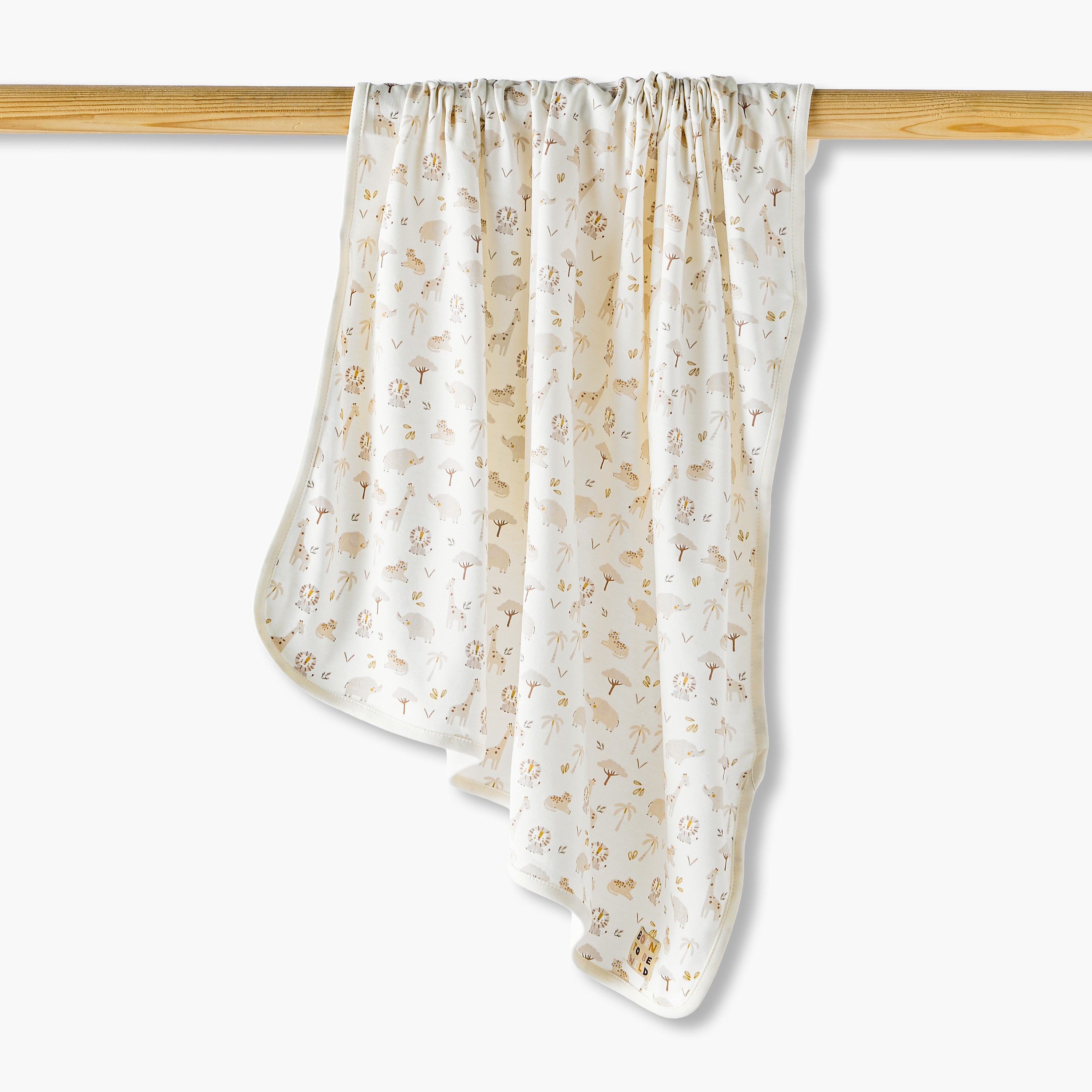 Juniors Receiving Blanket with Wild Animal Print - White / 0-6 mths