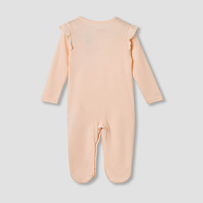 Giggles Floral Print Sleepsuit with Ruffle Detail