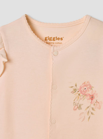 Giggles Floral Print Sleepsuit with Ruffle Detail-baby-girls-clothing-nightwear-sleepsuits-image-3