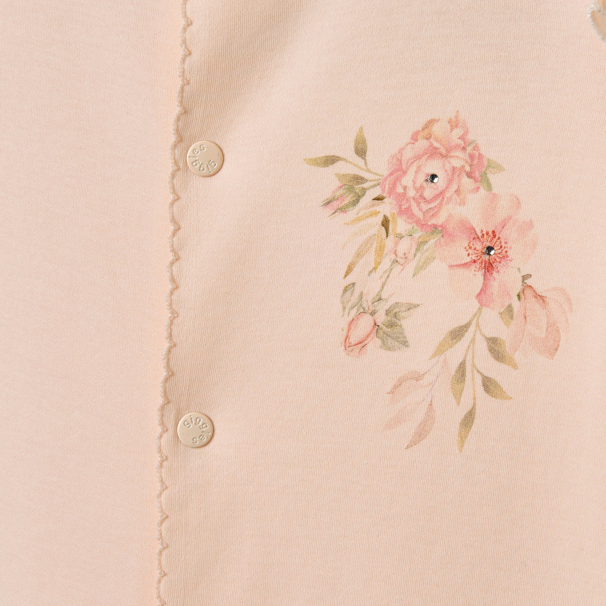 Giggles Floral Print Sleepsuit with Ruffle Detail