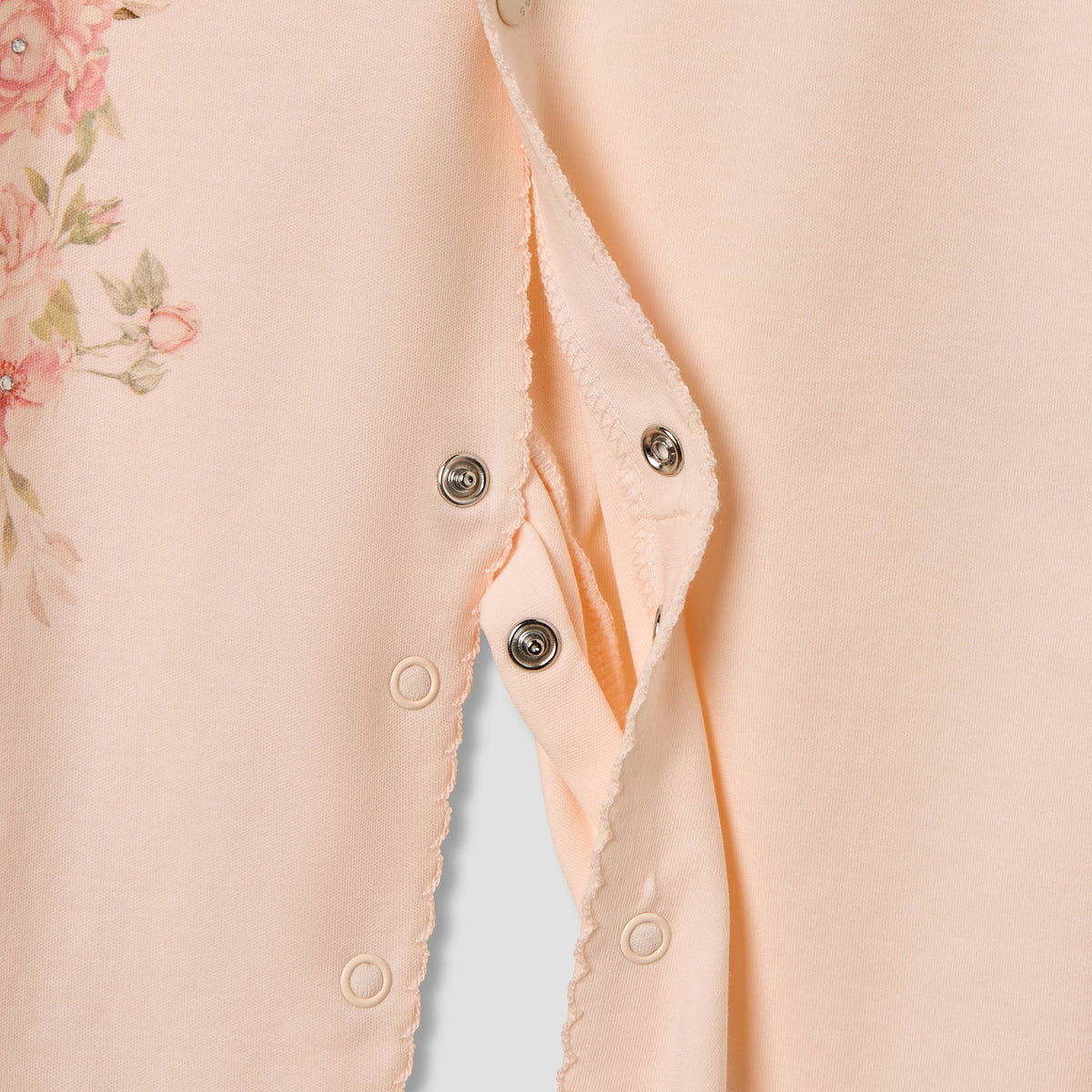 Giggles Floral Print Sleepsuit with Ruffle Detail