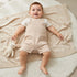 Juniors Crew Neck Short Sleeve T-shirt and Dungaree Set with Pockets - Beige / 12-18 mths