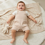 Juniors Crew Neck Short Sleeve T-shirt and Dungaree Set with Pockets-undefined-image-1