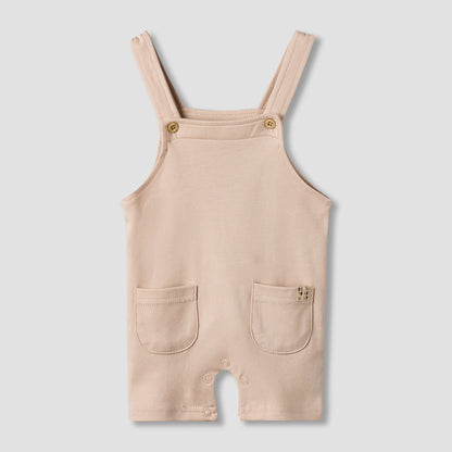 Juniors Crew Neck Short Sleeve T-shirt and Dungaree Set with Pockets