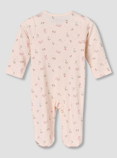 Juniors Cotton Round Neck Long Sleeves Sleepsuit with Floral Print-baby-girls-clothing-nightwear-sleepsuits-image-3