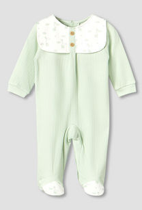 Giggles Cotton Round Neck Long Sleeves Sleepsuit with Printed Collar-undefined-image-1