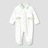 Giggles Cotton Peter Pan Collar Long Sleeves Sleepsuit with Elephant Print - Green / 9-12 mths