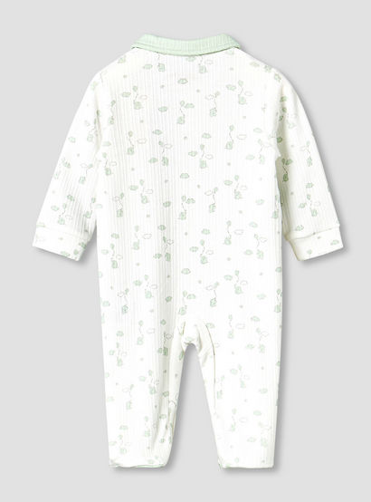 Giggles Cotton Peter Pan Collar Long Sleeves Sleepsuit with Elephant Print-baby-boys-clothing-nightwear-sleepsuits-image-2