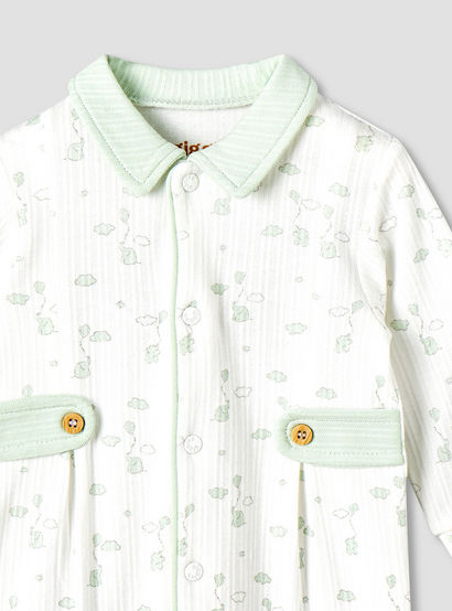 Giggles Cotton Peter Pan Collar Long Sleeves Sleepsuit with Elephant Print-baby-boys-clothing-nightwear-sleepsuits-image-3