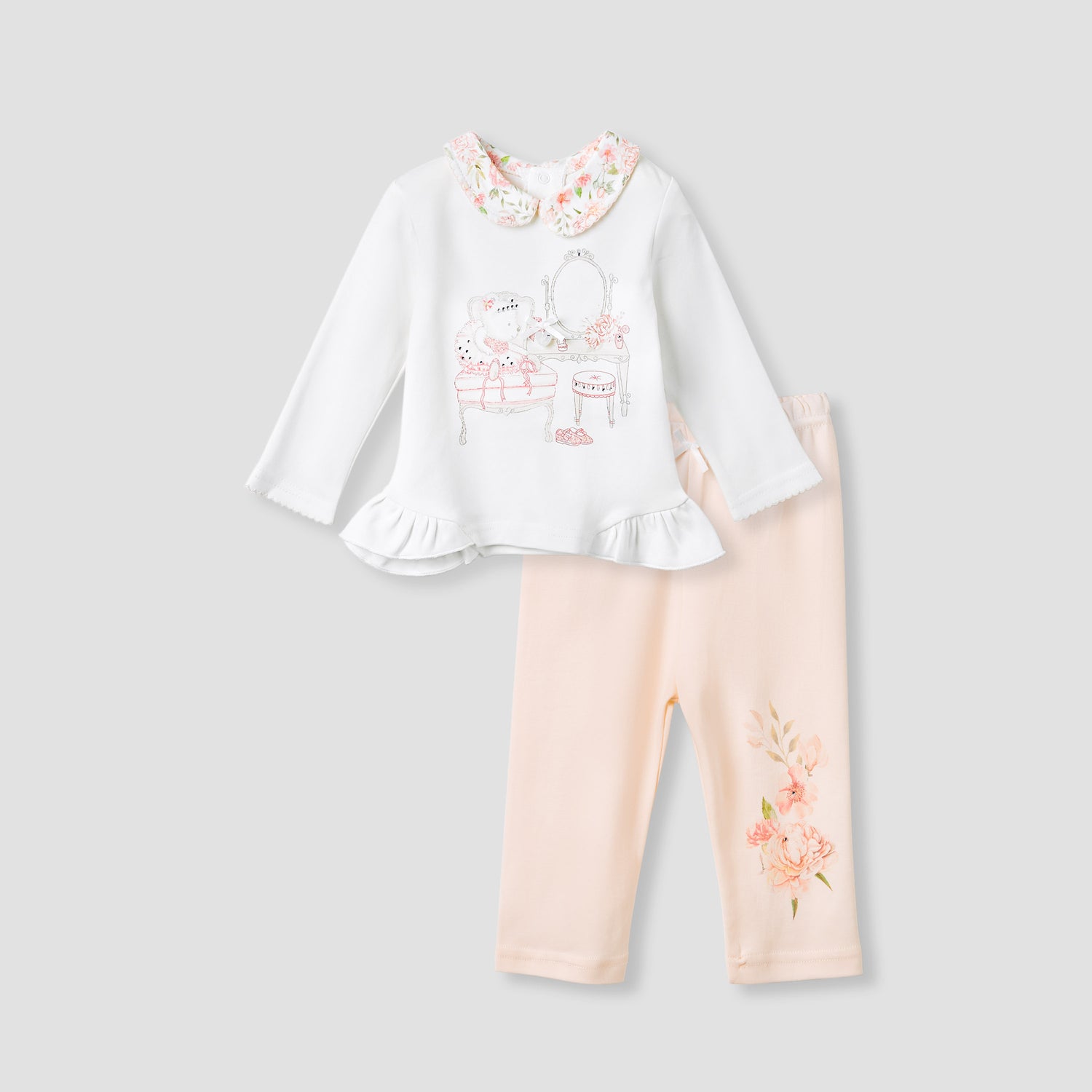 Giggles Printed T-shirt and Pyjama Set - Multicolour / 12-18 mths