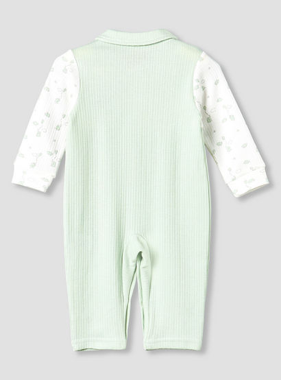 Giggles Cotton Collared Long Sleeves Sleepsuit with Snap Button Closure-baby-boys-clothing-nightwear-sleepsuits-image-2