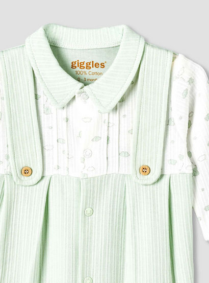 Giggles Cotton Collared Long Sleeves Sleepsuit with Snap Button Closure-baby-boys-clothing-nightwear-sleepsuits-image-3