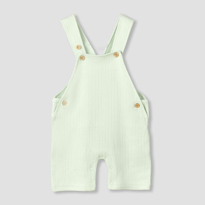 Giggles Collared Short Sleeves Top and Dungaree Set with Print