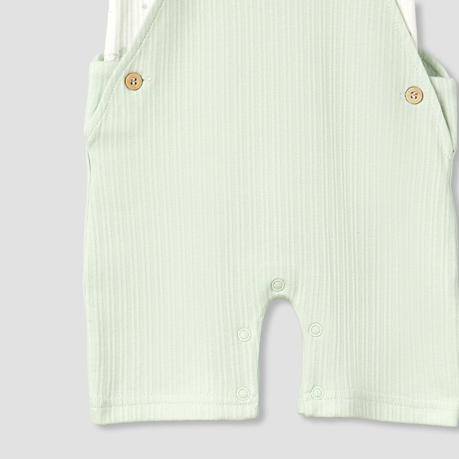 Giggles Collared Short Sleeves Top and Dungaree Set with Print