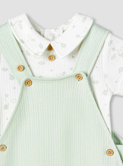 Giggles Collared Short Sleeves Top and Dungaree Set with Print-baby-boys-clothing-setsandcoords-image-5