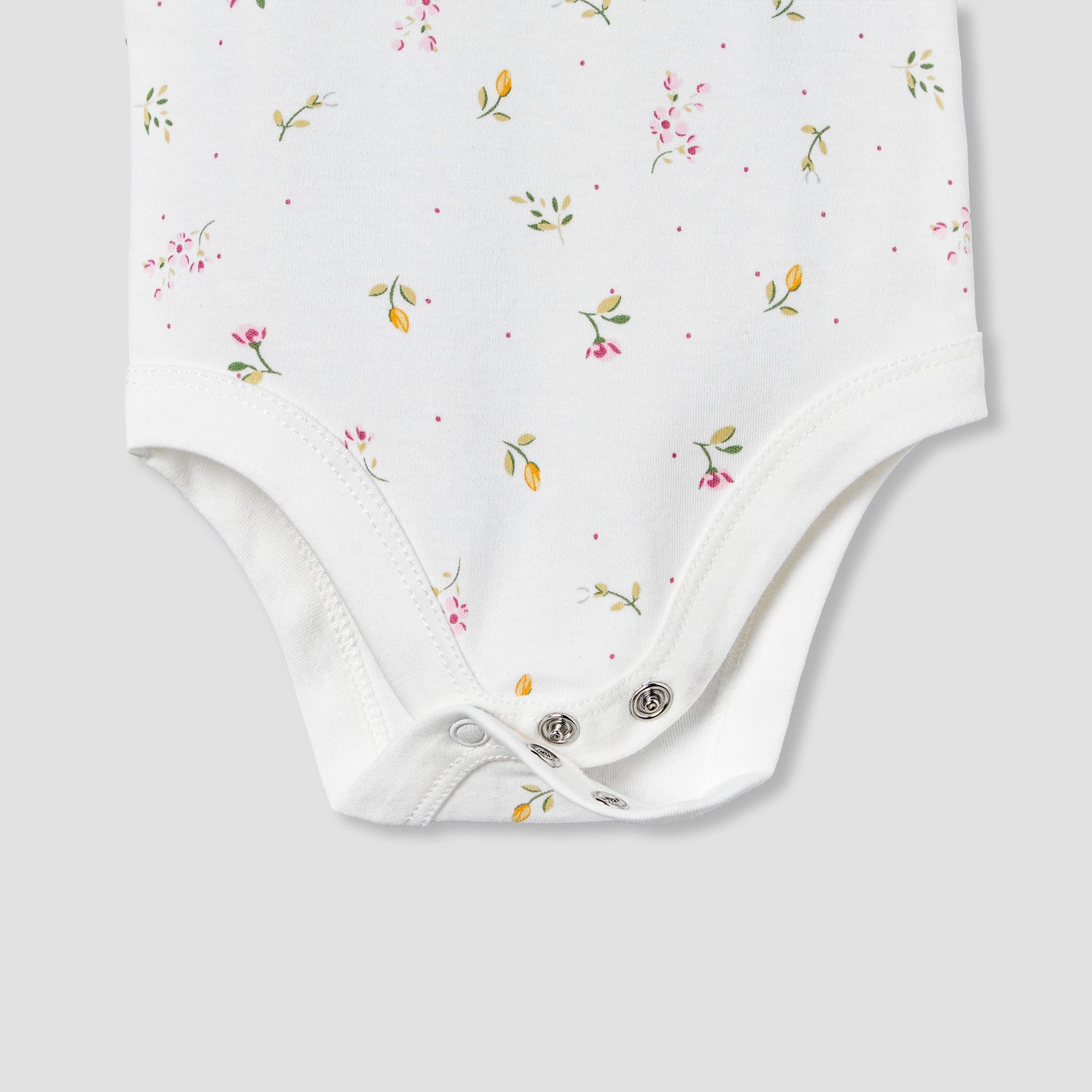 Juniors Cotton Square Neck Strappy Bodysuit with Floral Print