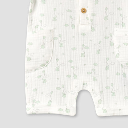 Giggles Crew Neck Short Sleeves Romper with Print
