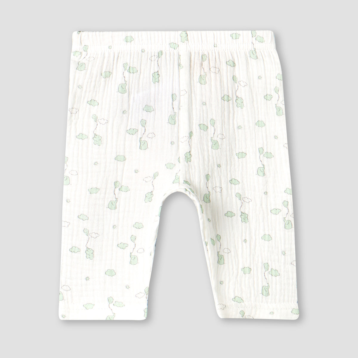 Giggles Cotton Collared Long Sleeves Pyjama Set with Elephant Print