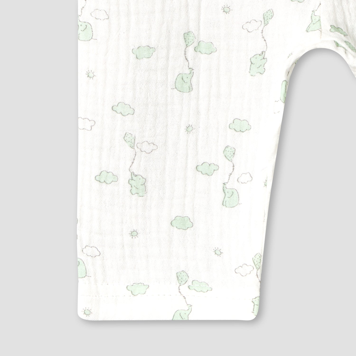 Giggles Cotton Collared Long Sleeves Pyjama Set with Elephant Print