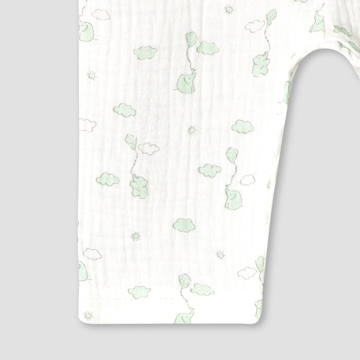 Giggles Cotton Collared Long Sleeves Pyjama Set with Elephant Print
