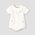 Giggles Round Neck Short Sleeve Bodysuit with Snap Button Closure - Cream / 12-18 mths