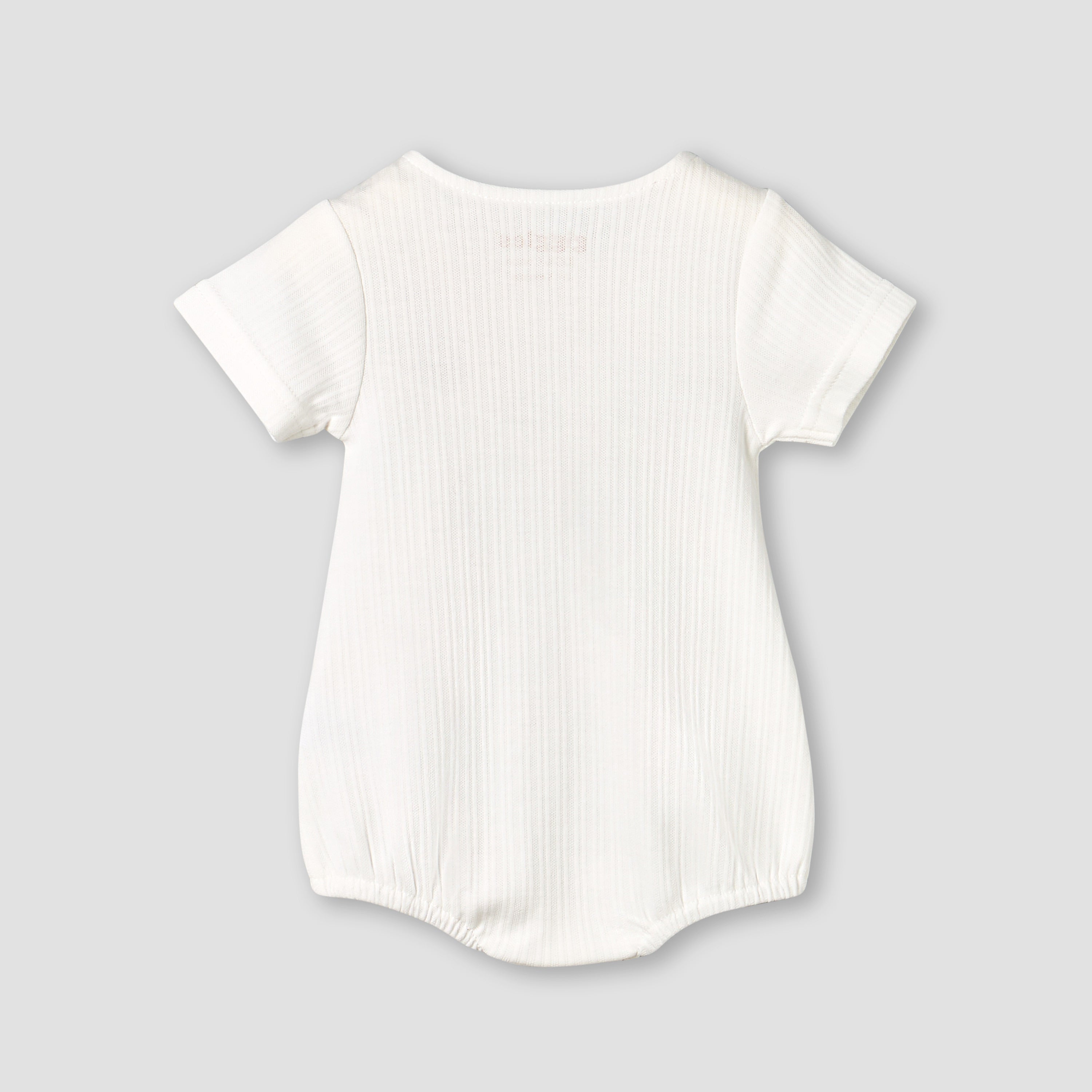 Giggles Round Neck Short Sleeve Bodysuit with Snap Button Closure