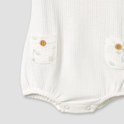 Giggles Round Neck Short Sleeve Bodysuit with Snap Button Closure