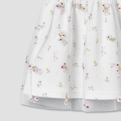 Juniors Collared Short Sleeves Dress with Floral Print