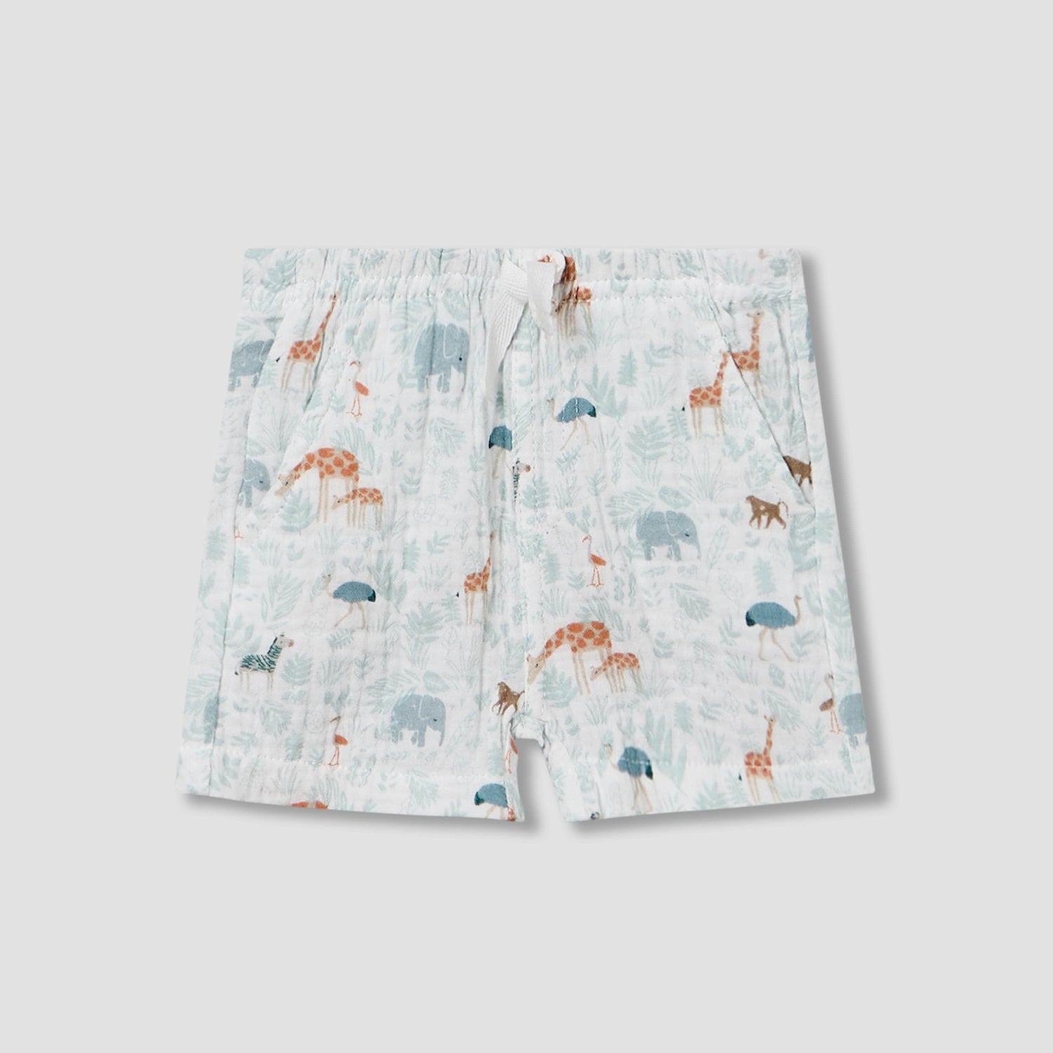 Juniors Cotton Collared Short Sleeve Pyjama Set with Safari Print