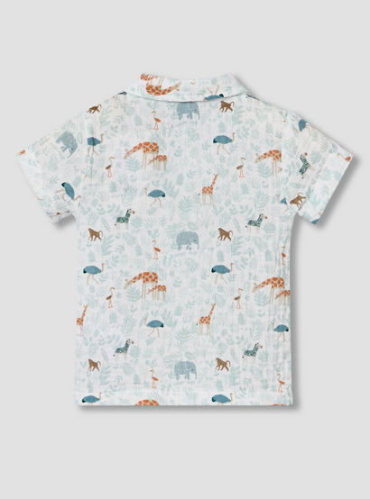 Juniors Cotton Collared Short Sleeve Pyjama Set with Safari Print-baby-boys-clothing-nightwear-pyjamasets-image-5