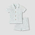 Juniors Cotton Collared Short Sleeves Shorts Set with Print - Green / 12-18 mths