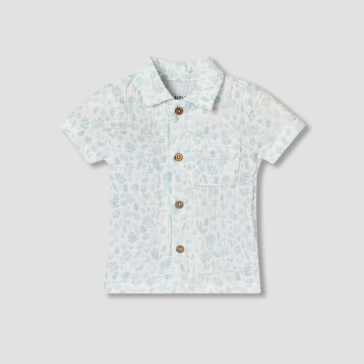 Juniors Cotton Collared Short Sleeves Shorts Set with Print