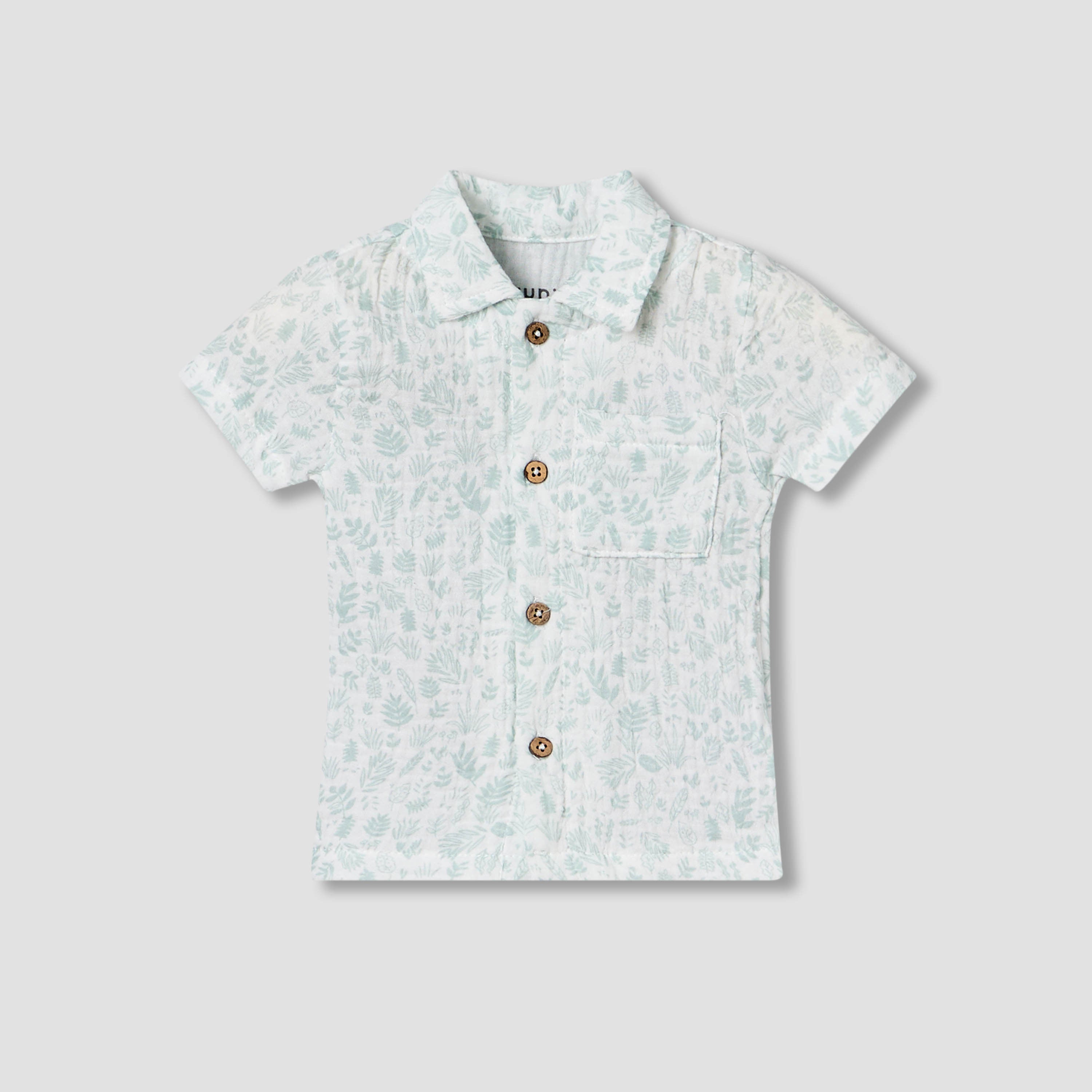 Juniors Cotton Collared Short Sleeves Shorts Set with Print