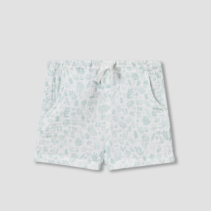 Juniors Cotton Collared Short Sleeves Shorts Set with Print