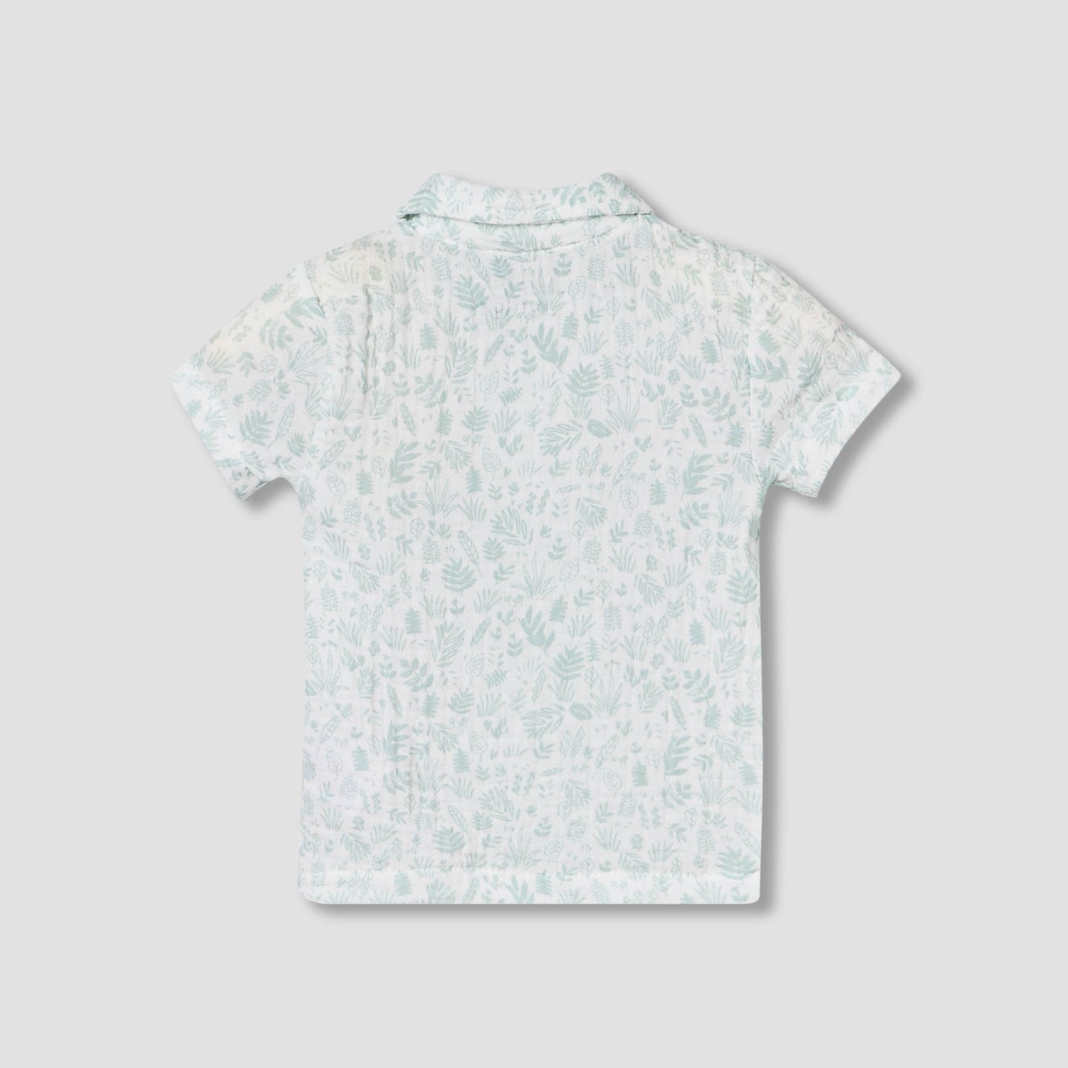Juniors Cotton Collared Short Sleeves Shorts Set with Print