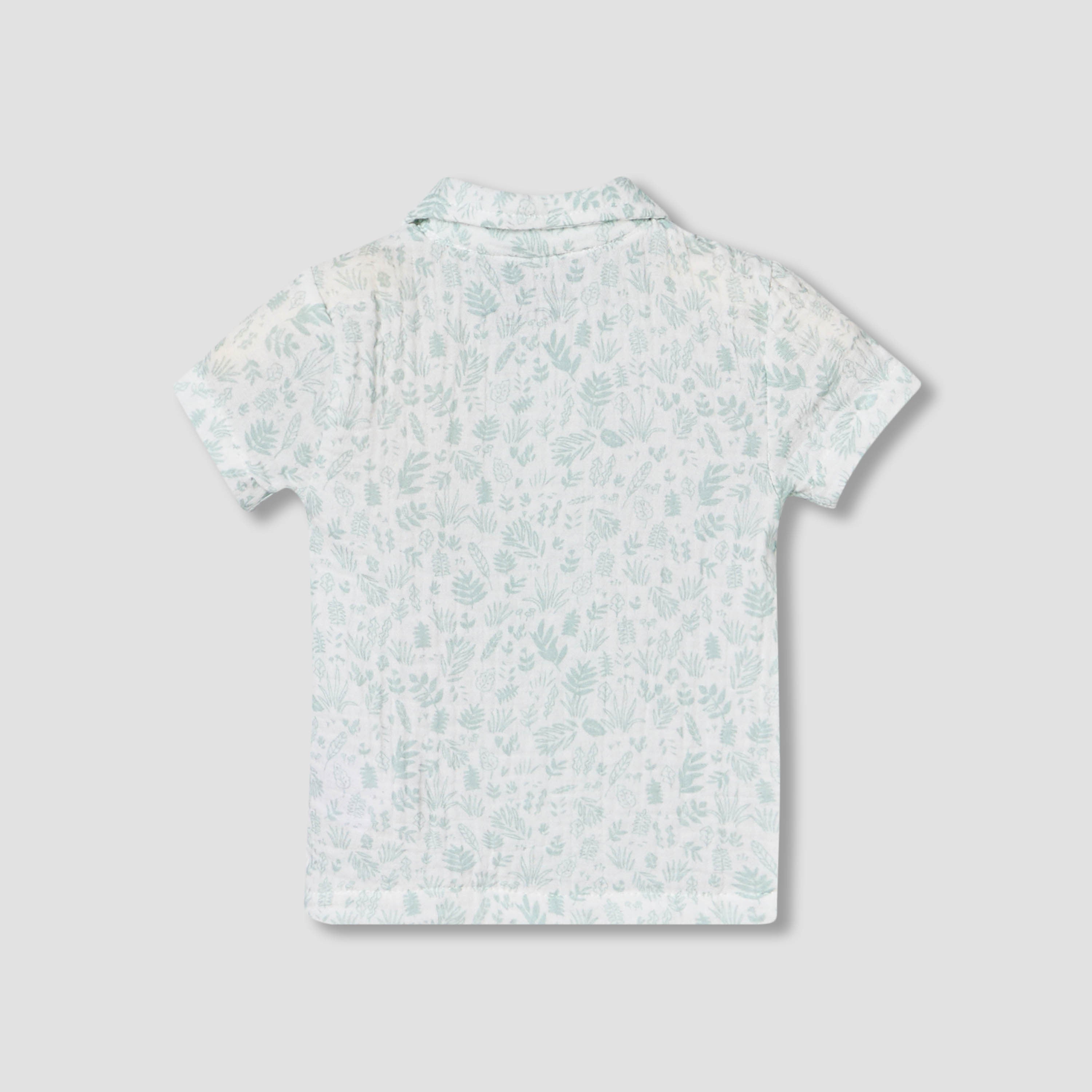 Juniors Cotton Collared Short Sleeves Shorts Set with Print