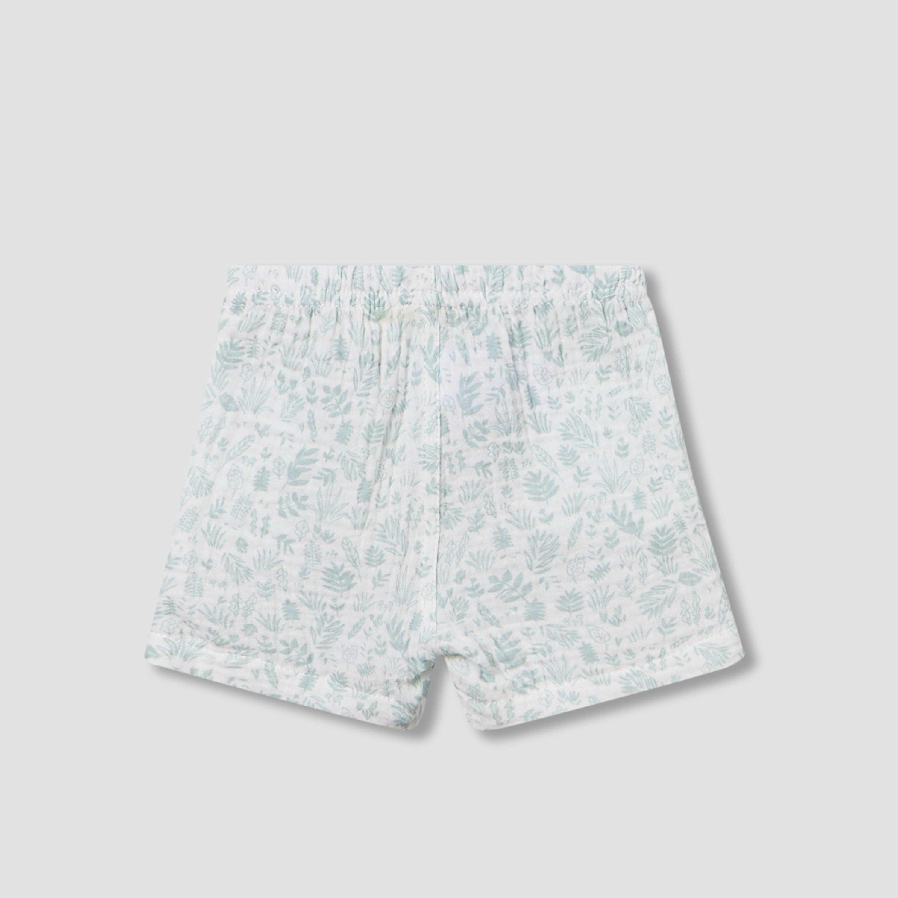 Juniors Cotton Collared Short Sleeves Shorts Set with Print