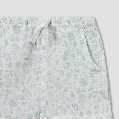 Juniors Cotton Collared Short Sleeves Shorts Set with Print